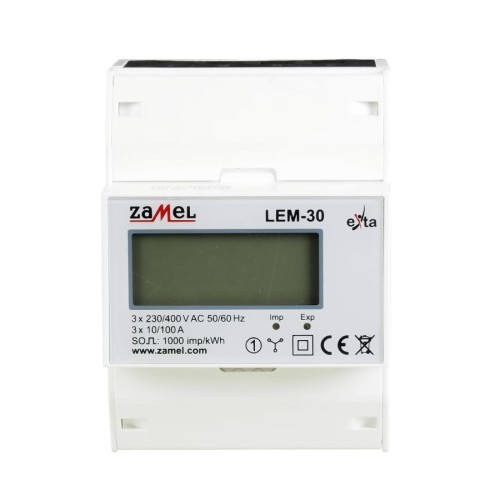 Zamel Compteur d'électricité triphasé 100A LCD GPV-401-109