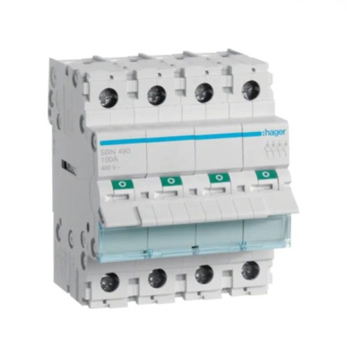 Hager Interrupteur-sectionneur triphasé 4P 100A 400V AC GPV-401-120