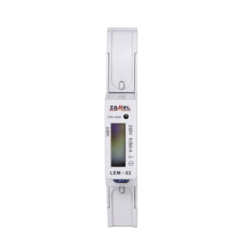 Zamel Compteur d'électricité monophasé LCD 50 A 1-MOD GPV-401-184