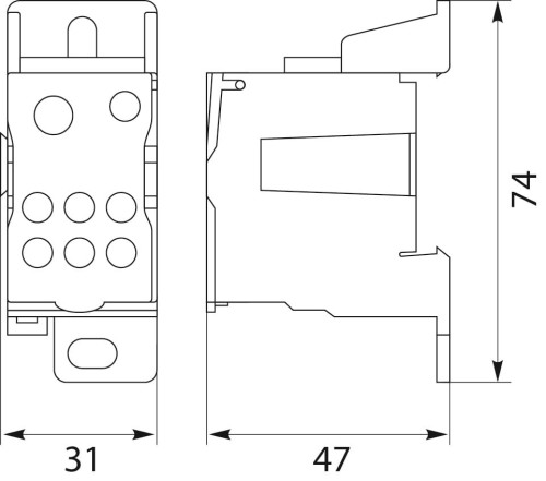 ELEKTRO-PLAST Bloc de commutation 1 pôle 125A TH35 bleu UKK-125 GPV-401-214 (2)