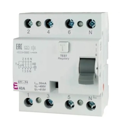 ETI Interrupteur à courant résiduel 4P 40A 100mA typ A GPV-401-233