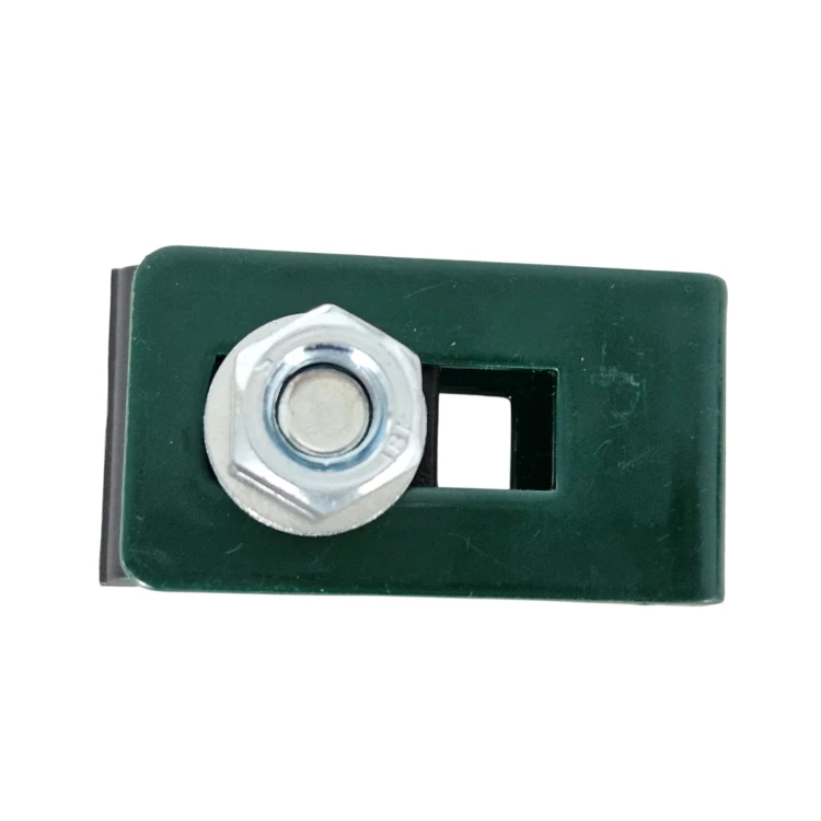 Collier universel support connecteur pour panneaux de clôture vert GPV-700-18 (2)