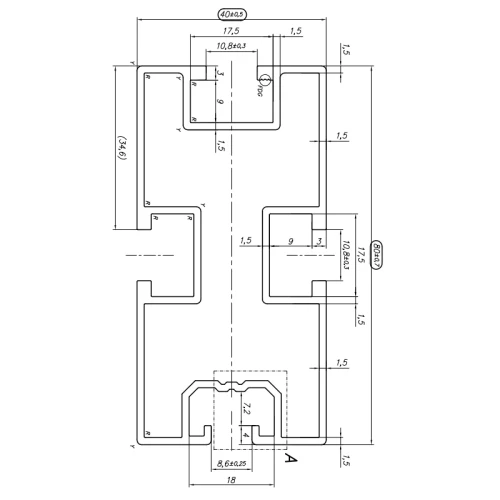 Profil en aluminium 480cm 80x40 pour vis à tête hexagonale 90443 PV-01-39 (2)