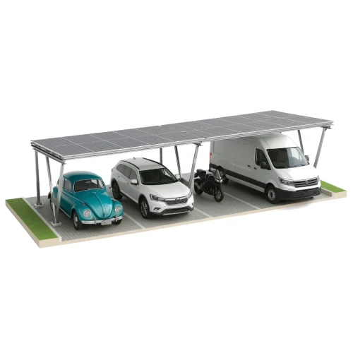 Carport Photovoltaïque VICA pour 4 véhicule Abri Solaire 2x2 modules GPV-105-04
