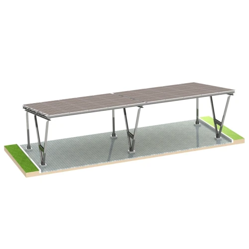 Carport Photovoltaïque VICA pour 4 véhicule Abri Solaire 2x2 modules GPV-105-04 (2)