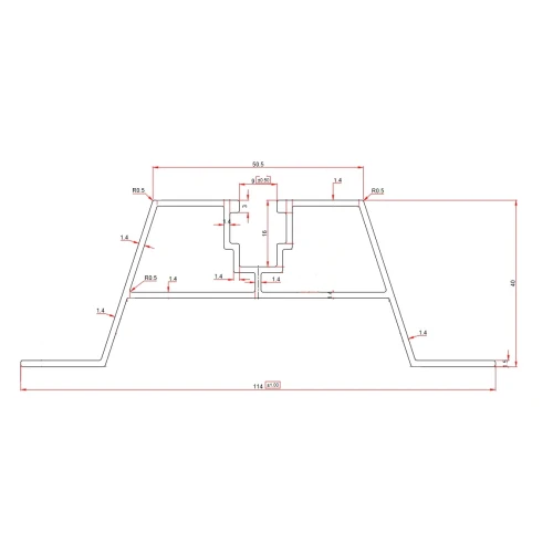 Pont trapézoïdal 60cm H-40 en EPDM pour toitures en tôle trapézoïdale PV-02-03-03 (2)