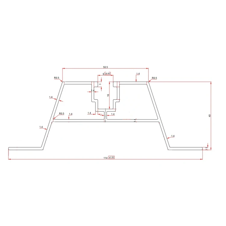 Pont trapézoïdal 60cm H-40 en EPDM pour toitures en tôle trapézoïdale PV-02-03-03 (2)