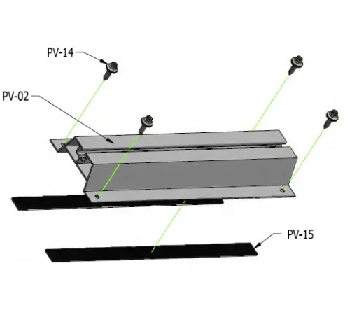 Pont trapézoïdal 60cm H-40 en EPDM pour toitures en tôle trapézoïdale PV-02-03-03 (5)