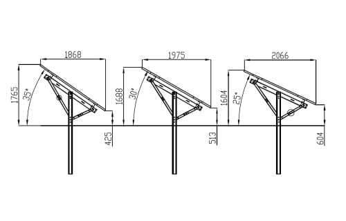 Structure photovoltaïque au sol Ultra Strong 6 panneaux T1V GPV-T1V-US6 (3)
