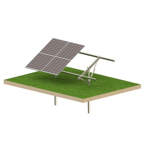 Kit solaire T1V Light – structure photovoltaïque au sol pour 4 panneaux GPV-T1V-L4 (1)