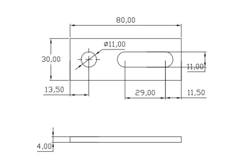 Adaptateur de montage - Angle plat 1.4016 PV-07-01 (1)