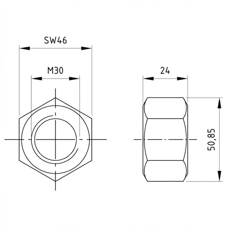 Écrou hexagonal M30 DIN 934 A2-50 000-059 (2)