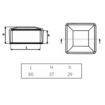 Capuchon de protection pour poteau de clôture 80x80 graphite 000-131 (2)
