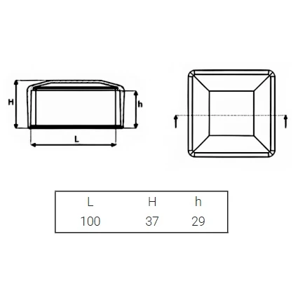 Capuchon cache embout pour poteau de clôture 100x100 graphite 000-133 (2)