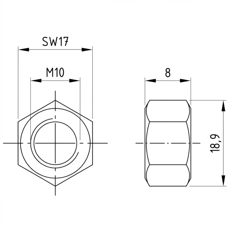 Écrou hexagonal M10 DIN 934 A4-80 000-064 (2)