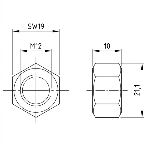 Écrou hexagonal M12 DIN 934 A4-80 000-067 (2)