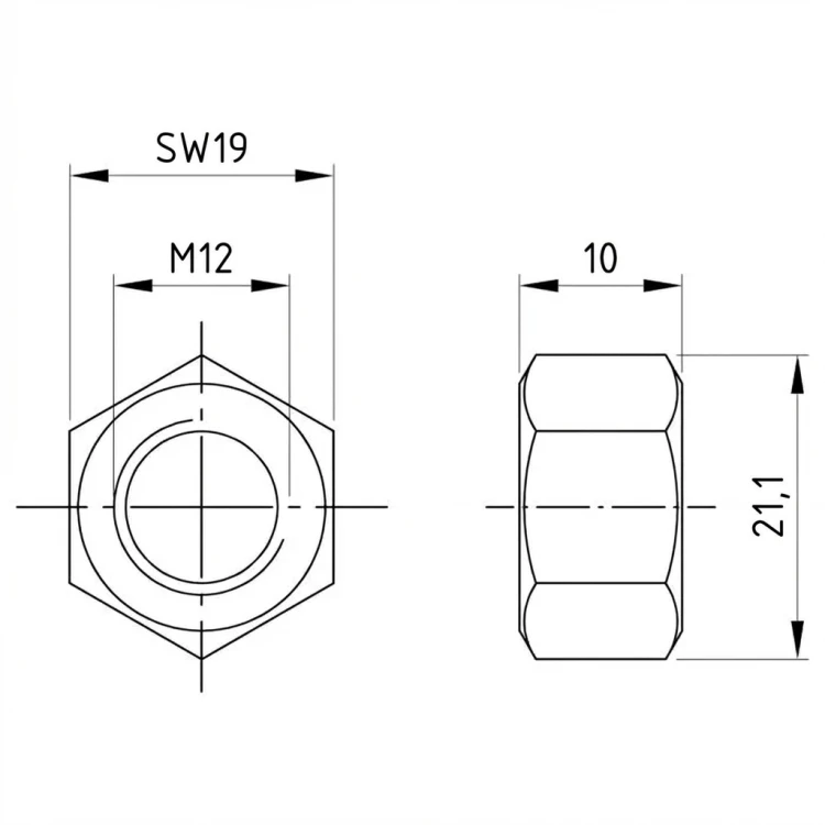 Écrou hexagonal M12 DIN 934 A4-80 000-067 (2)