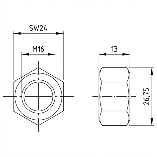 Écrou hexagonal M16 DIN 934 A4-80 000-073 (3)