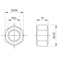 Écrou hexagonal M24 DIN 934 A4-80 000-075 (2)