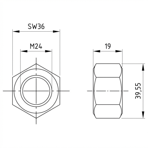 Écrou hexagonal M24 DIN 934 A4-80 000-075 (2)