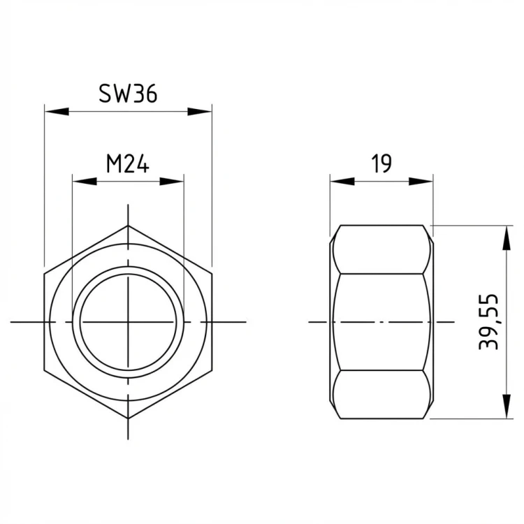 Écrou hexagonal M24 DIN 934 A4-80 000-075 (2)