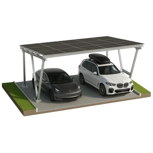 Carport Photovoltaïque VICA pour 2 véhicules SOLO Abri Solaire GPV-105-02 (1)