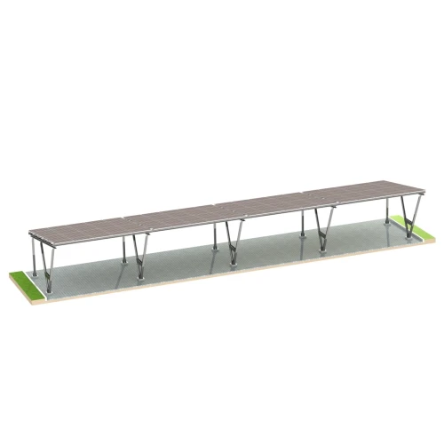 Carport Photovoltaïque VICA pour 8 véhicule Abri Solaire 4x2 modules GPV-105-08 (2)