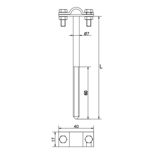 Support de fil à visser h=12cm galvanisé électrolytique 000-150 (2)