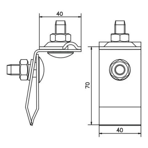 Support universel pour feuillure acier galvanisé électrolytiquement 000-157 (2)