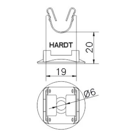 Poteau bas pour fil avec base en plastique h=20mm acier inoxydable résistant aux acides 000-149 (2)
