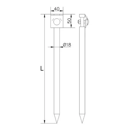 Piquet à enfoncer avec blocage l=35cm acier galvanisé électrolytiquement 000-162 (2)
