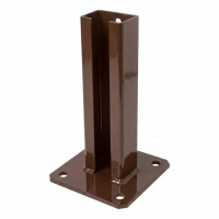 Base de poteau de clôture 60x40 marron RAL 8017 galvanisée