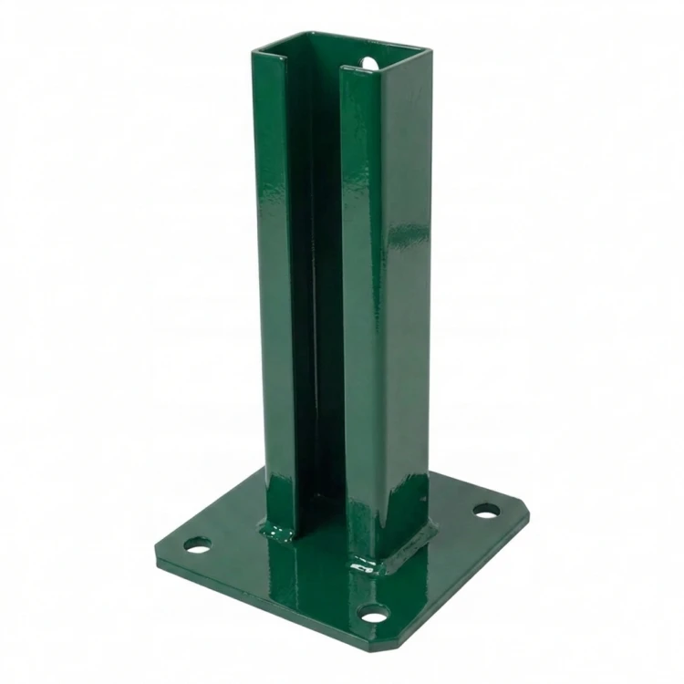 Base de poteau de clôture 60x40 verte RAL 6005 galvanisée 000-155 (1)