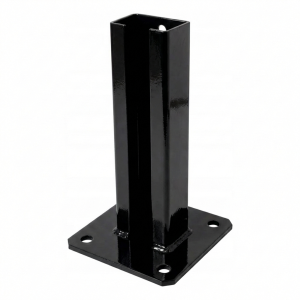 Embase de poteau de clôture 60x40 noire RAL 9005 galvanisée