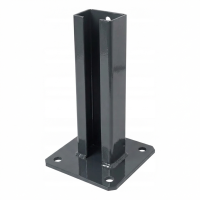 Platine de pied de poteau de clôture 60x40 mm anthracite RAL 7016 galvanisée