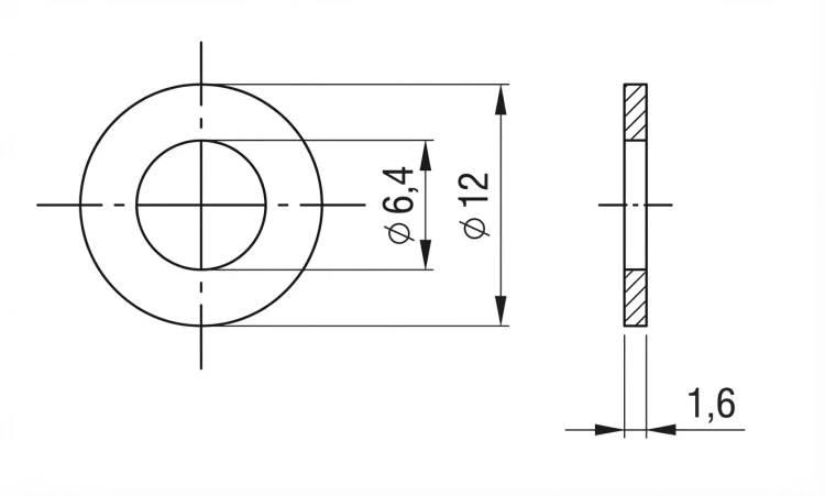 Rondelle M6 DIN 125 A2 140 HV 6.4 - 1000 pieces 000-078 (2)