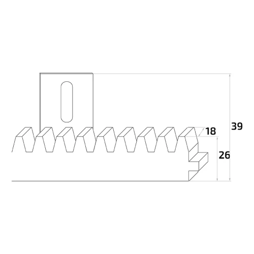 LISTWA ZĘBATA TWORZYWO, NYLONOWA L1000X18 (10) (do 600 kg) 000-211 (2)