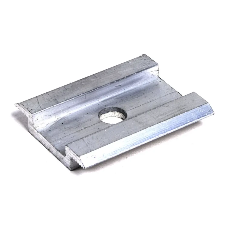 Pince centrale H8 aluminium 6060 trou M8 PV-04-03