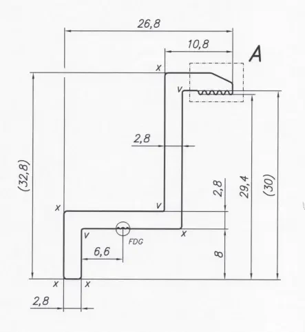 Pince latérale H30 aluminium 6060 trou M8 PV-03-01 (1)
