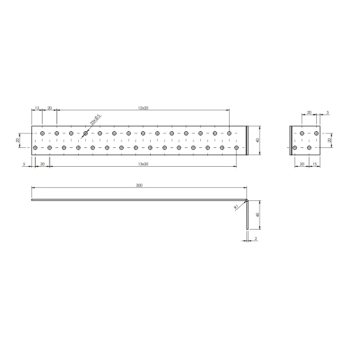 Équerre d'ancrage KK-02 42x302x40x2.0 000-124 (2)