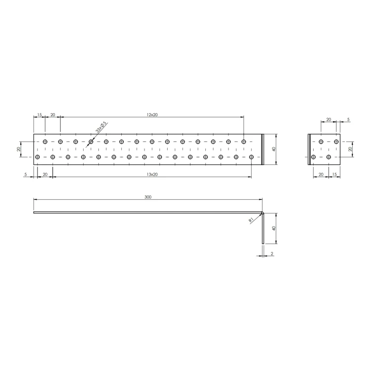 Équerre d'ancrage KK-02 42x302x40x2.0 000-124 (2)