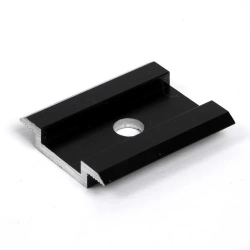 Pince centrale H8 aluminium 6060 trou M8 Anodisé PV-04-04