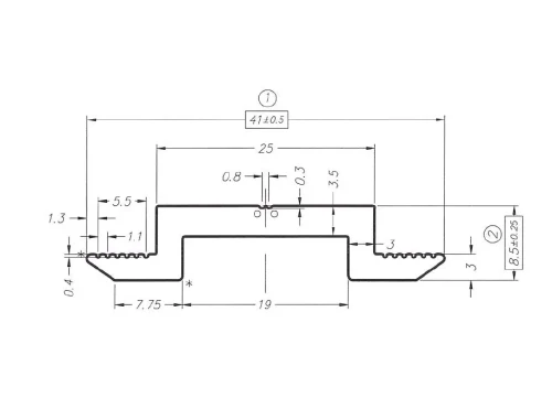 Pince centrale H8 aluminium 6060 trou M8 Anodisé PV-04-04 (1)