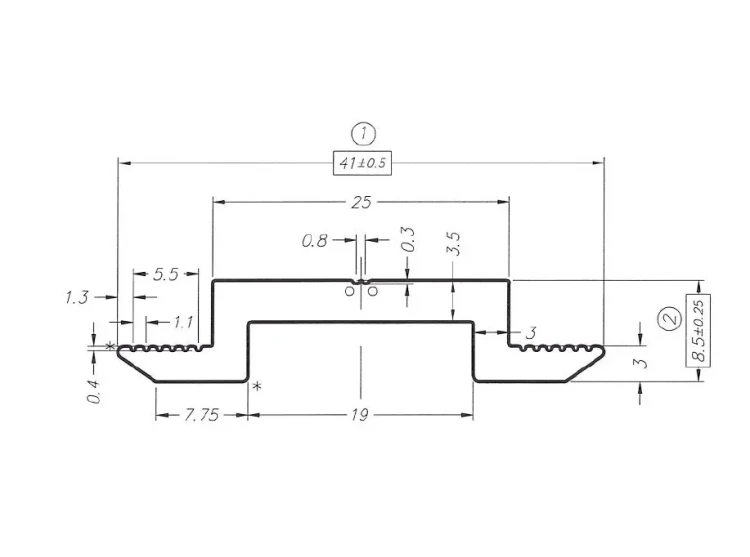 Pince centrale H8 aluminium 6060 trou M8 Anodisé PV-04-04 (1)