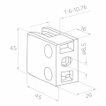 Support de verre 45x45x26 mm, verre 6-10,76 mm, AISI 304, système plat, satiné 000-260 (2)