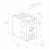 Support de verre 45x45x26 mm, verre 6-10,76 mm, AISI 304, système plat, satiné 000-260 (2)