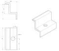 Pince latérale H35 aluminium 6060 trou M8 Anodisé PV-03-06 (2)