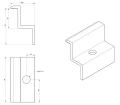 Pince latérale H40 aluminium 6060 trou M8 Anodisé PV-03-10 (2)