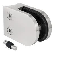 Support de verre 50x40x26 mm avec pin, verre 6-10,76 mm, AISI 304, système 42,4 mm, satiné
