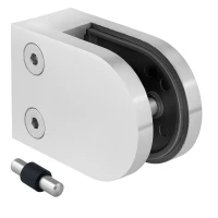 Support pour verre 50x40x26 mm, pin, verre 6-10,76 mm, AISI 304, système plat, satiné